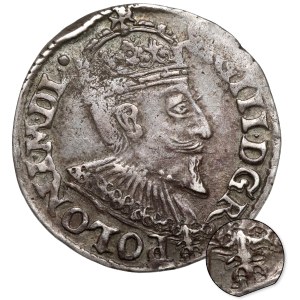 Zygmunt III Waza, Trojak Olkusz 1595 - ruszt pod popiersiem