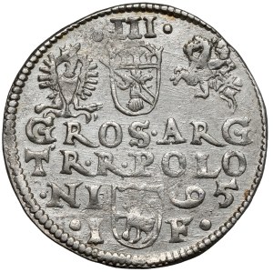 Sigismond III Vasa, Trojak Olkusz 1595 - grille dans le bord