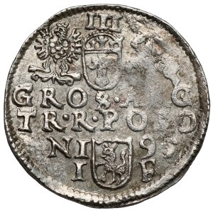 Zygmunt III Waza, Trojak Olkusz 1595 - ruszt w otoku