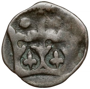 Ladislas II Jagiello, Denar Cracovie - cercles au-dessus