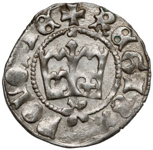Casimir IV Jagellon, demi-penny Cracovie - S inversé