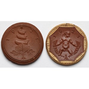 Niemcy, Saksonia, 1-5 marek 1921, Miśnia - zestaw (2szt)
