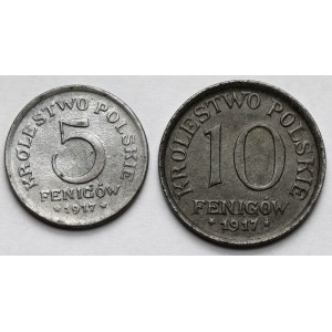 Królestwo Polskie, 5-10 fenigów 1917 - zestaw (2szt)