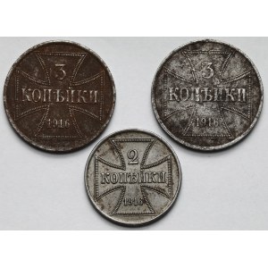 Ober-Ost. 2-3 kopiejki 1916-A i J, Berlin i Hamburg - zestaw (3szt)