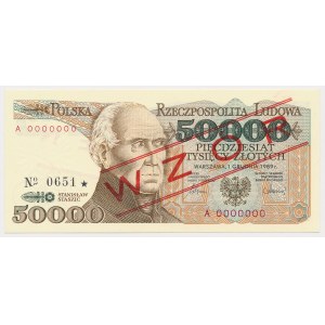 50.000 zł 1989 - WZÓR - A 0000000 - No.651