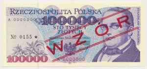 PLN 100 000 1993 - MODÈLE - A 0000000 - No.0155