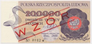 PLN 200 000 1989 - MODÈLE - A 0000000 - No.0912