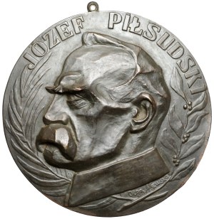 Medallion (14,5cm) Jozef Pilsudski - galvanic copy (Niewska)