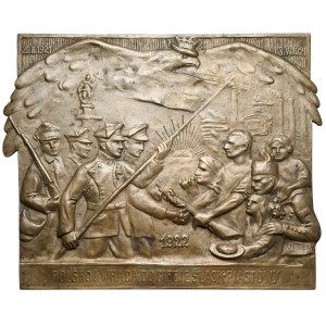 Plakieta 1922 - Polsko i Wraca do Ciebie Śląsk Piastowy - wtórny odlew