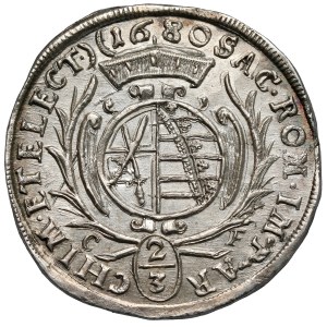Saksonia, Johan Georg II, 2/3 talara 1680 CF, Drezno