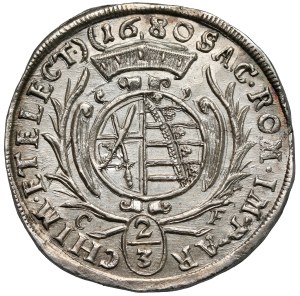 Saxe, Johan Georg II, Gulden (2/3 thaler) 1680 CF, Dresde