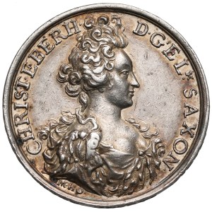 August II Mocny / Krystyna Eberhardyna, Medal 1696 - Narodziny Fryderyka Augusta II (Augusta III Sasa)