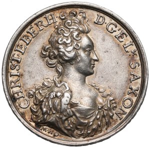 Auguste II le Fort, Médaille de naissance d'Auguste III le Saxon 1696 - Christine Eberhardine