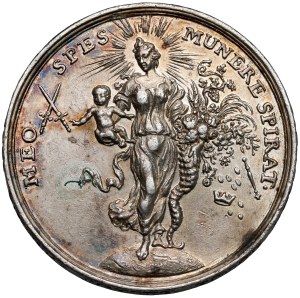 Auguste II le Fort, Médaille de naissance d'Auguste III le Saxon 1696 - Christine Eberhardine