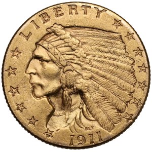 USA, 2-1/2 dolara 1913, Philadelphia - Głowa Indianina