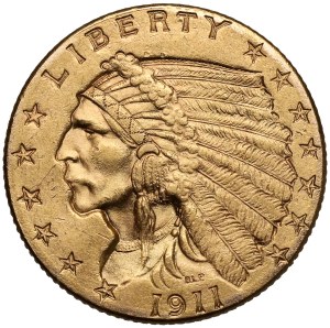 USA, 2-1/2 dollars 1913, Philadelphie - Tête d'Indien