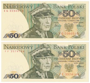 PLN 50 1986 - EG, FF - set (2pcs)