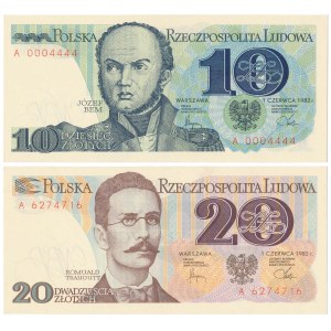 10 i 20 zł 1982 - A - zestaw (2szt)