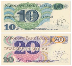 10 et 20 zloty 1982 - A - set (2pc) dont 10 zloty avec un beau chiffre