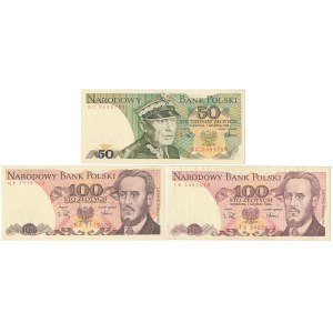 50 i 2x 100 zł 1988 - zestaw (3szt)