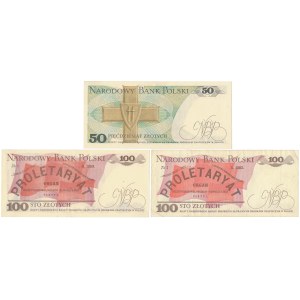 50 i 2x 100 zł 1988 - zestaw (3szt)