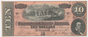 États-Unis, États confédérés, Richmond, 10 dollars 1864