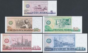 Germany, 5 - 100 Mark 1971-1975 - set (5pcs)