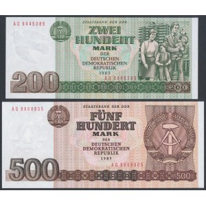 Niemcy, 200 i 500 Mark 1985 - zestaw (2szt)