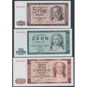 Niemcy, 5, 10 i 20 Mark 1965 - zestaw (3szt)