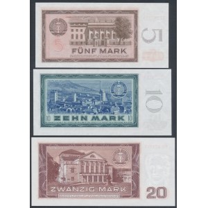 Niemcy, 5, 10 i 20 Mark 1965 - zestaw (3szt)