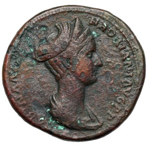Sabina, żona Hadriana (117-136 n.e.) Sesterc, Rzym - rzadkie popiersie