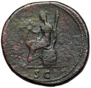 Sabine, épouse d'Hadrien (117-136 ap. J.-C.) Sesterc, Rome - rare buste