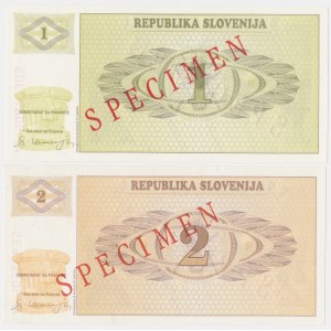 Słowenia, 1 i 2 - SPECIMEN - zestaw (2szt)