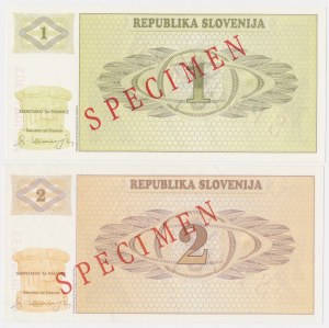 Slovénie, SPECIMEN 1 et 2 Tolar 1990 - set (2pcs)