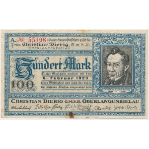 Oberlangenbielau (Bielawa), CHRISTIAN DIERIG GmbH, 100 marek 1923