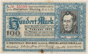 Bielawa [Oberlangenbielau], CHRISTIAN DIERIG GmbH, 100 marks 1923