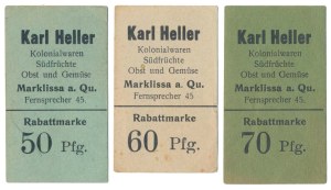 Forest [Marklissa], Karl Heller - set de 50, 60 et 70 pfg (3pc)