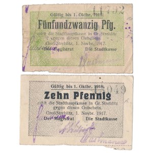 Gross-Strehlitz (Strzelce Opolskie), 10 i 25 pfg 1918 - zestaw (2szt)