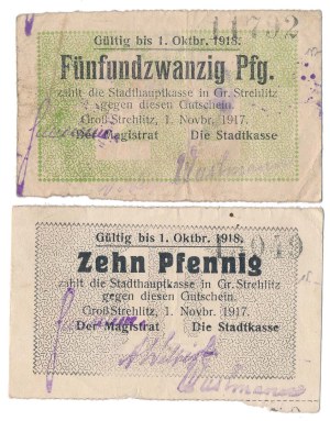 Strzelce Opolskie [Gross-Strehlitz], 10 et 25 pfg 1918 - set (2pcs)