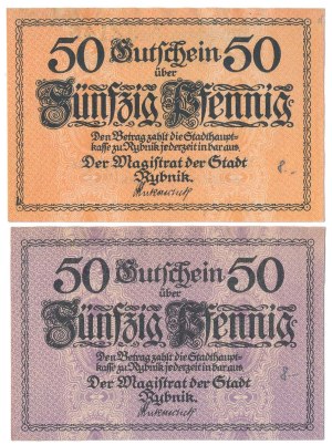 Rybnik, 50 fenig 1918 et 1919 - set (2pcs)
