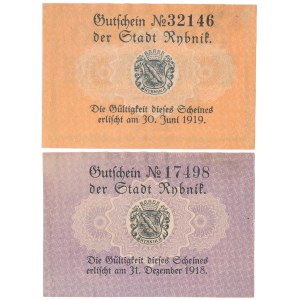 Rybnik, 50 fenigów 1918 i 1919 - zestaw (2szt)