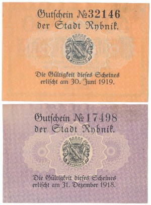 Rybnik, 50 fenig 1918 et 1919 - set (2pcs)
