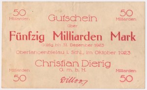 Bielawa [Oberlangenbielau], CHRISTIAN DIERIG GmbH, 50 billion marks 1923