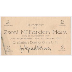 Oberlangenbielau (Bielawa), CHRISTIAN DIERIG GmbH, 2 mld marek 1923