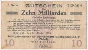 Gliwice [Gleiwitz], 10 billion marks 1923