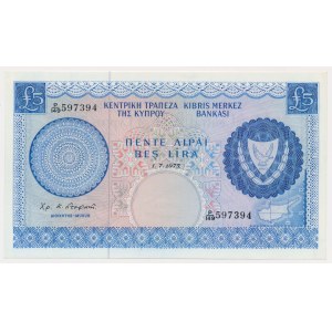 Cypr, 5 Pounds 1975