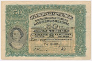 Switzerland, 50 Francs 1947