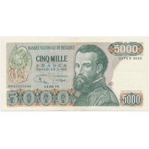 Belgia, 5.000 Francs 1975
