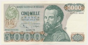 Belgium, 5,000 Francs 1975
