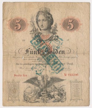 Autriche, 5 Gulden 1859 - UNGULTIG